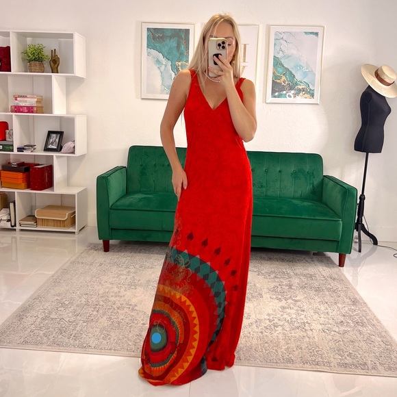 DESIGUAL RED MAXI DRESS - Picture 3 of 6